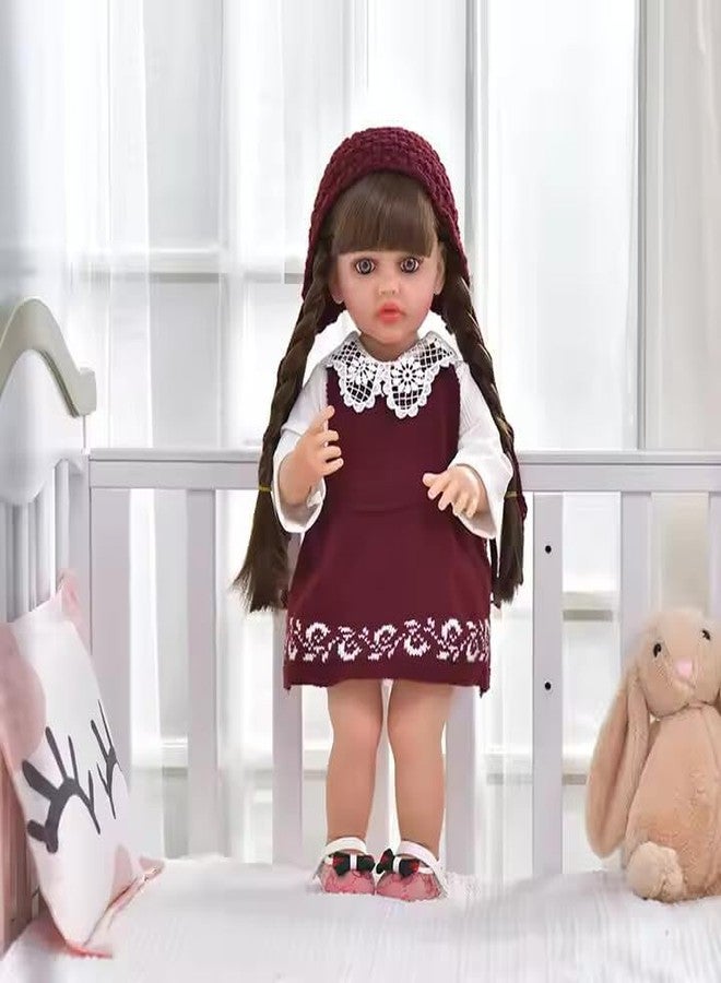 JOYJAY Lifelike Full Silicone Vinyl Body Reborn Baby Girl Doll Toy, 22" Beautiful Lifelike Doll Full Body Vinyl Silicone with Long Hair Gift for Girls - Image 5